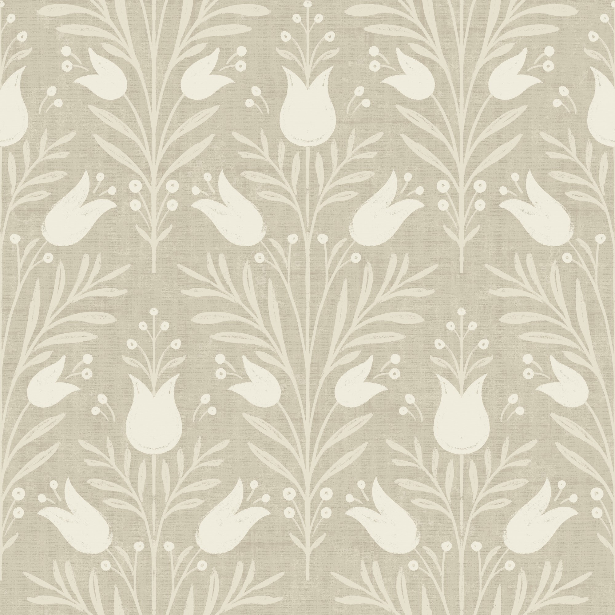 Heritage Tulip Wallpaper 100027eh By Esselle Home In Taupe Natural